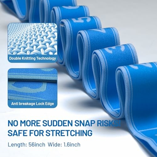 Blaues elastisches Band mit doppelter Stricktechnologie.