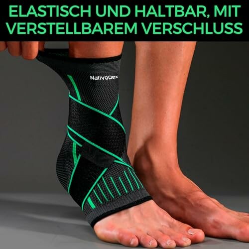Elastische Knöchelbandage mit verstellbarem Verschluss.