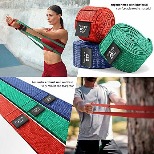 Fitnessbänder und Frau beim Training