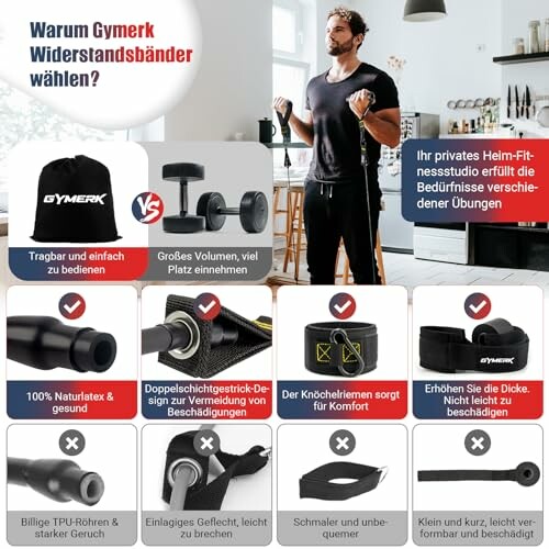 Vorteile von Gymresistenzbändern für das Training zu Hause.