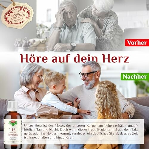 Vergleich von Herzgesundheit vorher und nachher