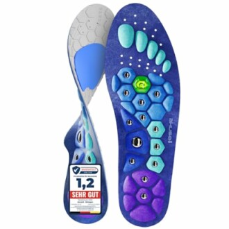 Orthopädische Einlegesohlen in Blau mit Druckpunkten