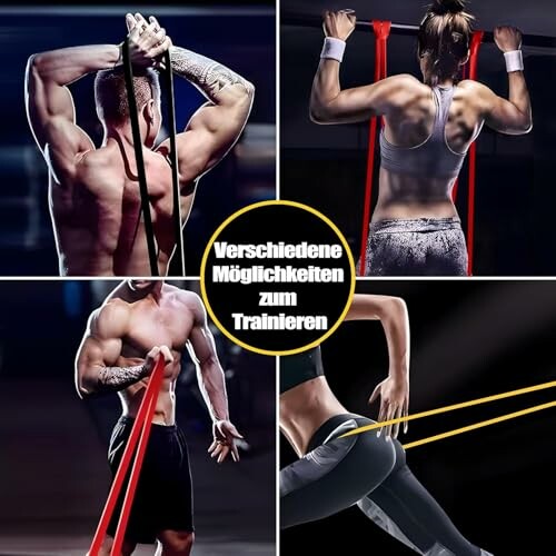 Personen trainieren mit Widerstandsbändern