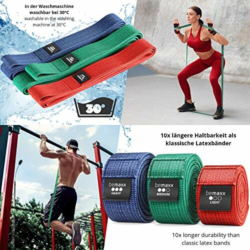 Fitnessbänder für das Training in verschiedenen Farben.