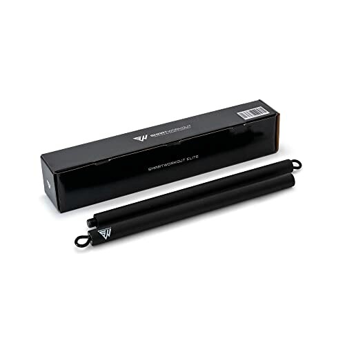 Schwarze Gewichtsstange mit Verpackung.