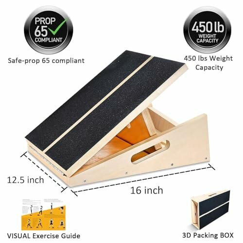 Holzschräge für Dehnübungen mit Gewichtskapazität